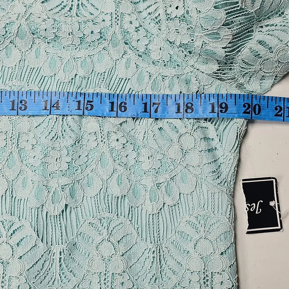 Jessica Howard 3/4 Sleeve Scallop Hem Shift Dress in Mint NWT Size 14